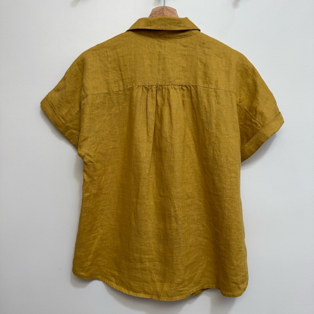 For Cynthia 100% Linen Boxy Button Up Shirt Women XL Petite Relaxed Fit Travel - Picture 6 of 11
